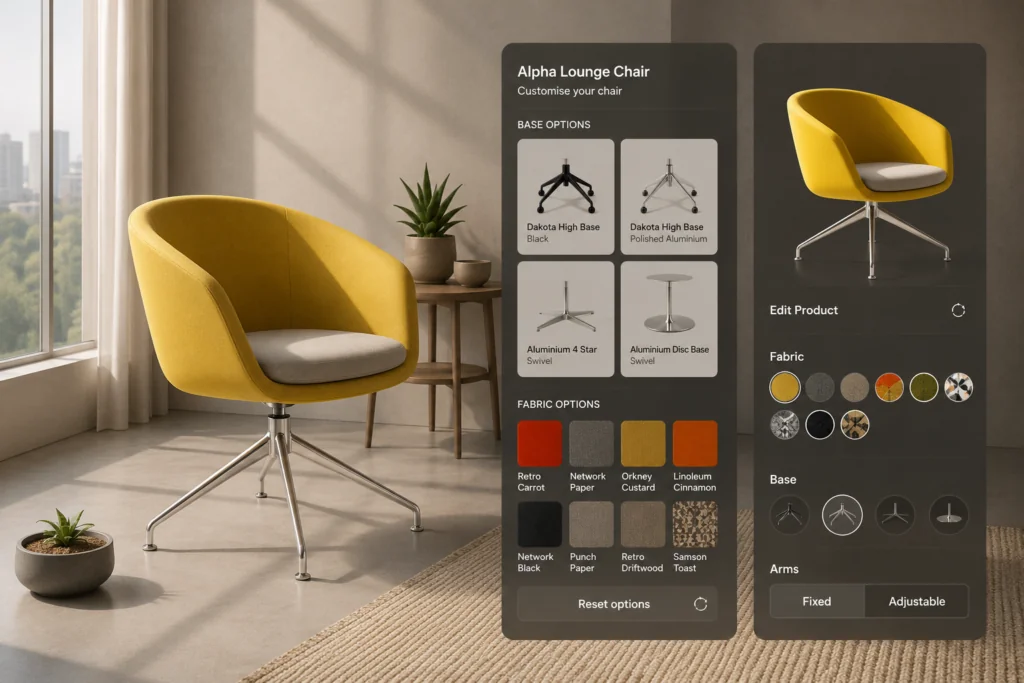 3D product modelling and configuration interface