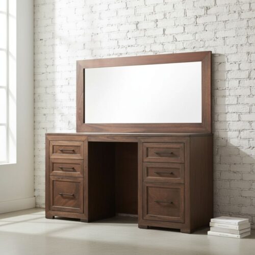 Wooden Dresser Set-all Drawers with Solid Mirror