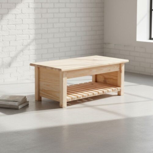 Coffee Table With Slatted Shelf