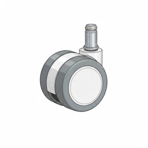 50mm Swiss PU Castor – White & Grey