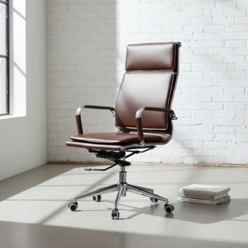 Classic Pleather Flat Cushion Chair